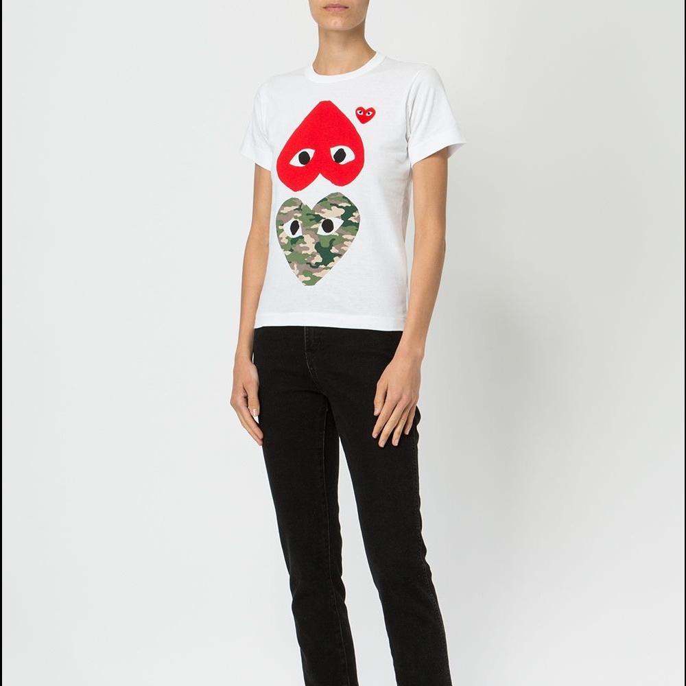 Comme Des Garçons Play Hearts Print T-shirt